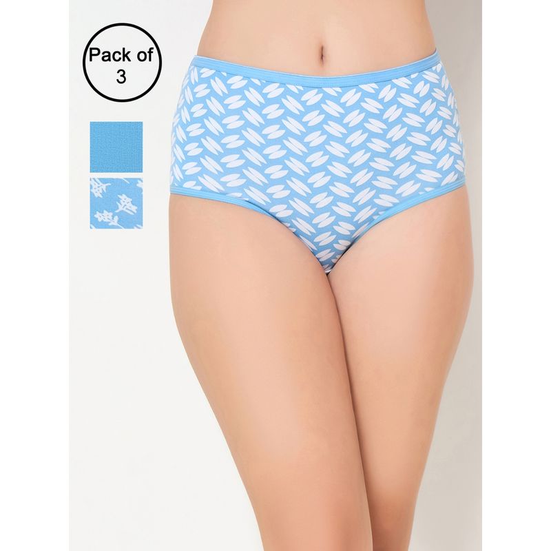 Clovia Cotton Spandex High Waist Outer Elastic Hipster Panty - Multi-Color (Pack of 3) (2XL)
