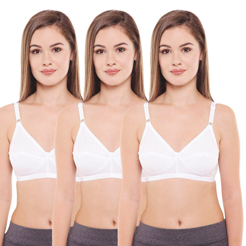 Bodycare Pack Of 3 Full Coverage Bra - White (38B)