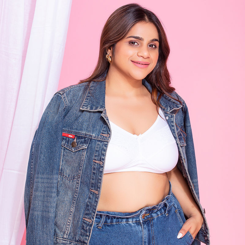 Clovia Cotton Rich Solid Non-Padded Full Cup Wire Free Everyday Bra - White (32C)