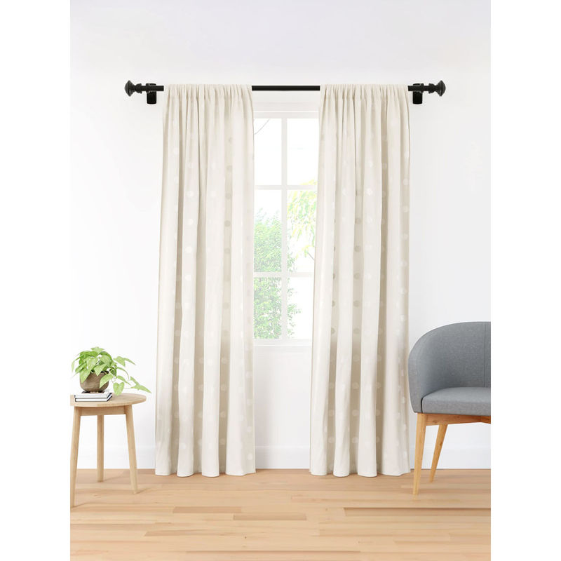 Encasa Homes Encasa Micro Polyester Curtain Diamond - Turquoise (Pack of 2) (7 Feet)