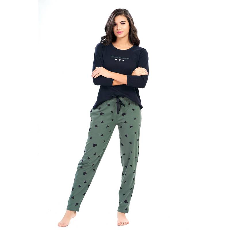 LOTIK Women Blue Cotton Top with Pyjama (S)