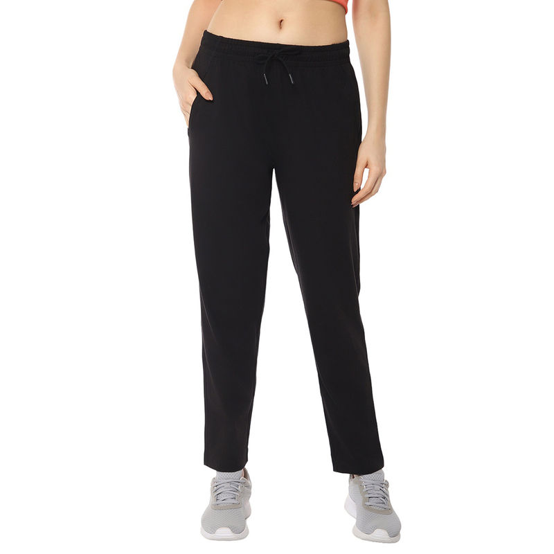 Amante Solid Mid Rise Full Length Elements Track Pants (L)