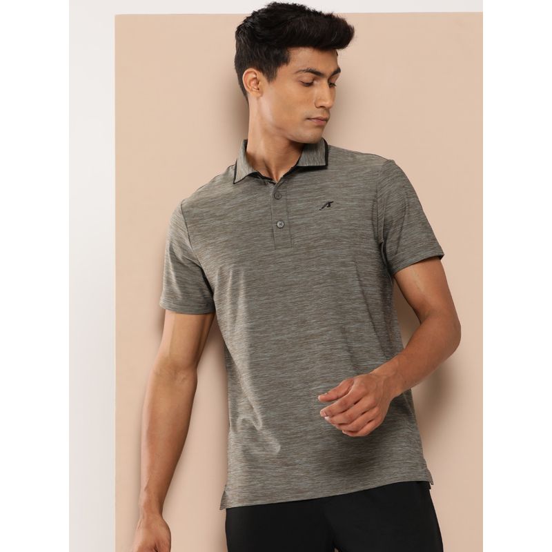 Alcis Grey Men Polo Collar Slim Fit Golf T-Shirt (L)