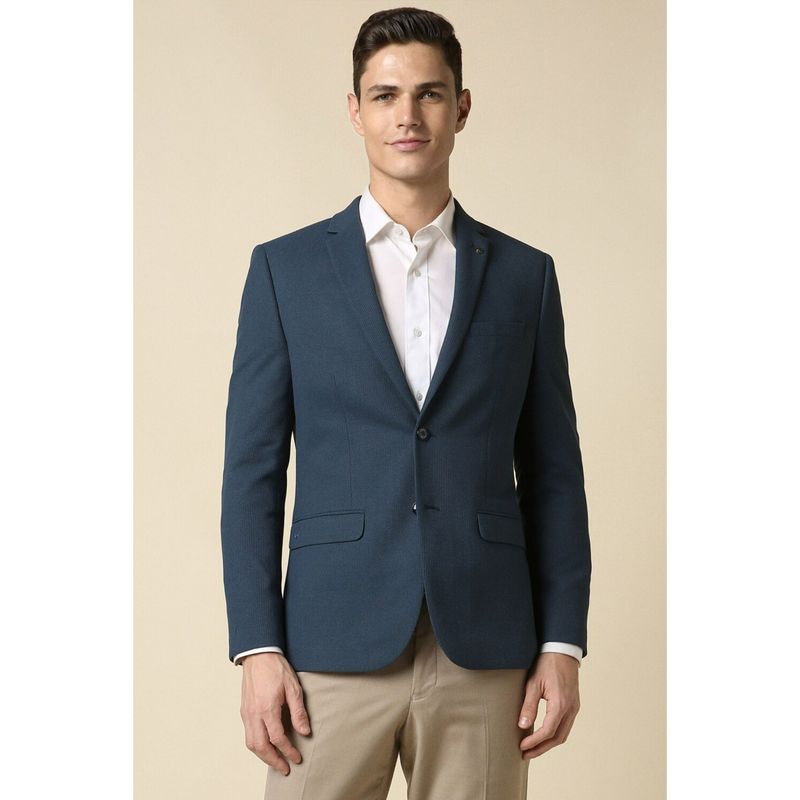 Allen Solly Men Blue Ultra Slim Fit Textured Formal Blazer (42)