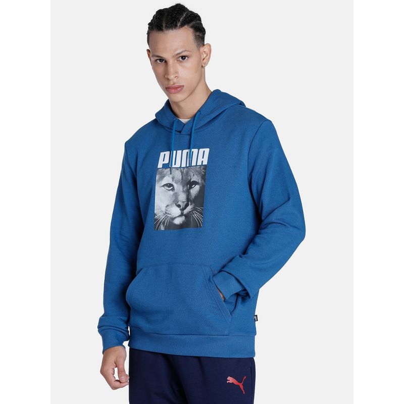 Puma blue hoodie mens clearance