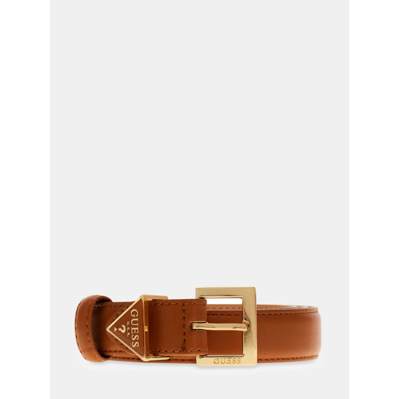 Guess Women Brown Polyester Solid Reversible Belt (L)