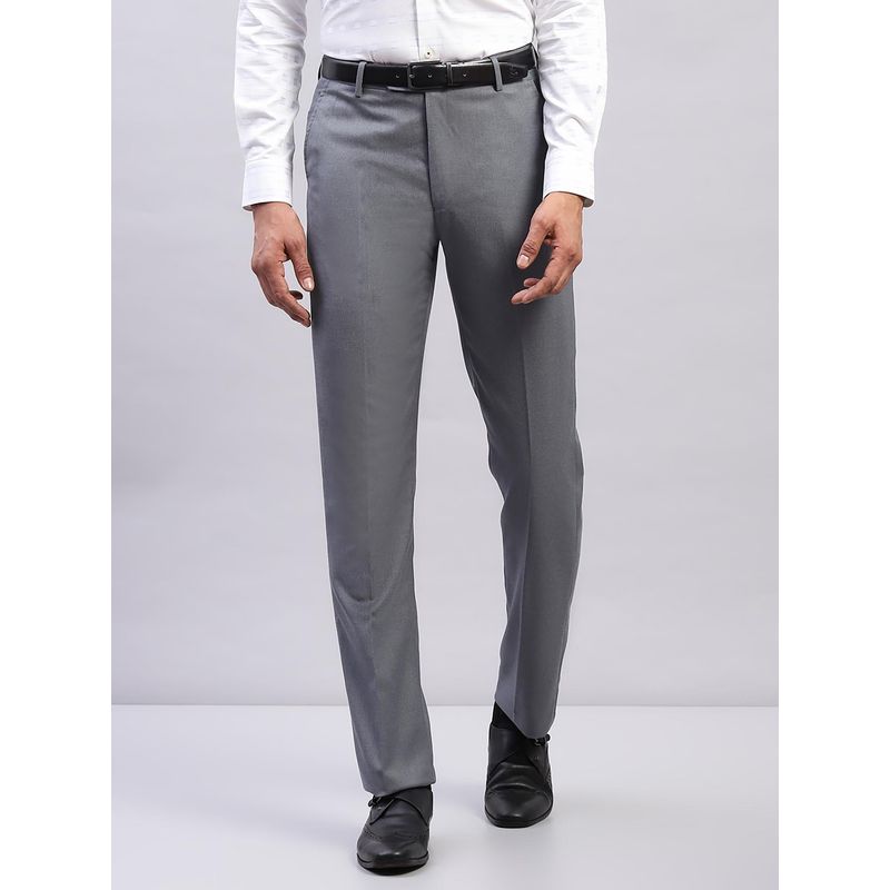 Monte Carlo Mens Solid Grey Formal Trouser (30)