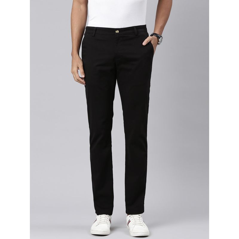 Classic Polo Men's Cotton Slim Fit Chinos Black (34)