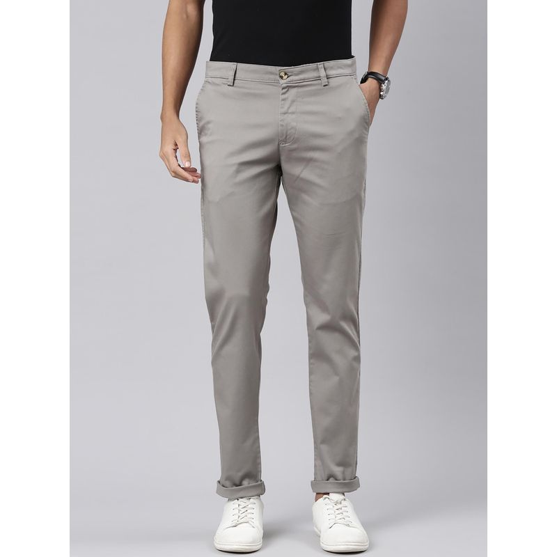 Classic Polo Men's Cotton Slim Fit Chinos Grey (34)