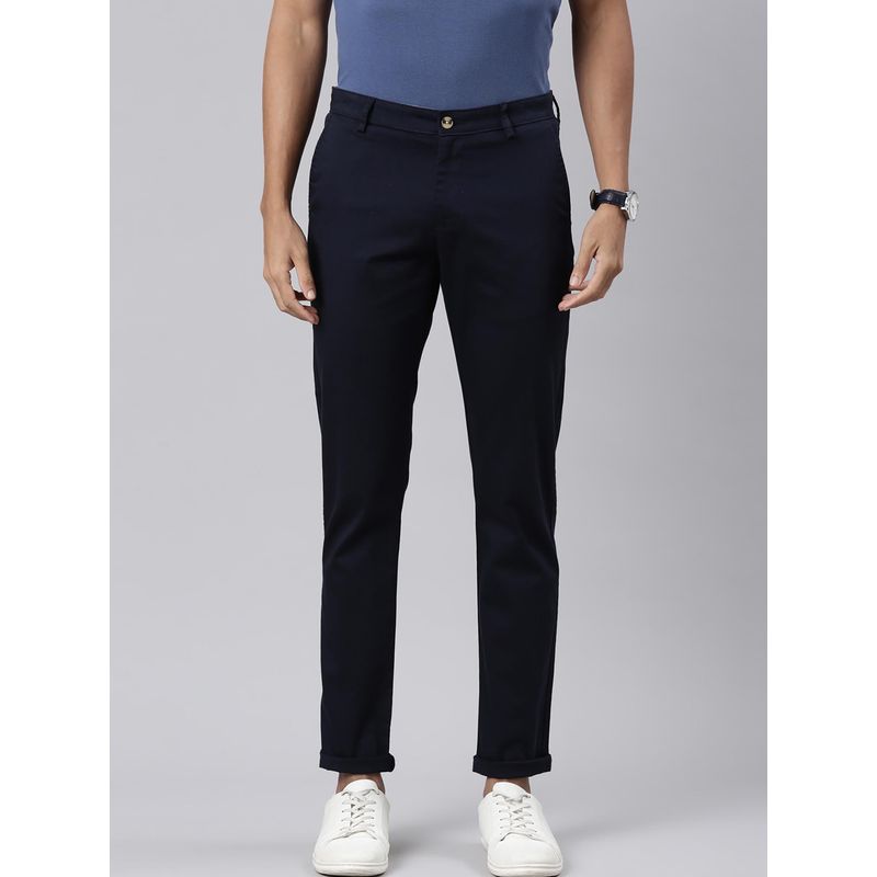 Classic Polo Men's Cotton Slim Fit Chinos Navy Blue (34)