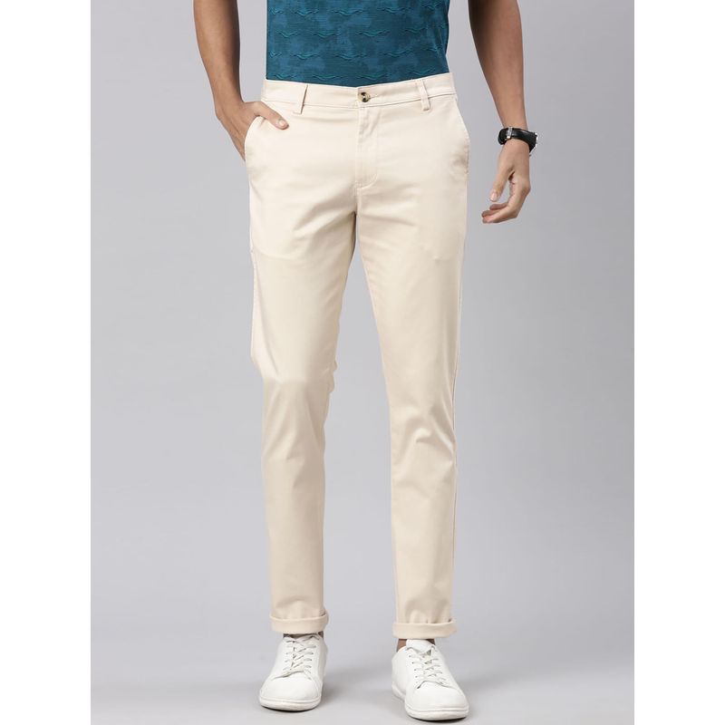 Classic Polo Men's Cotton Slim Fit Chinos Beige (34)