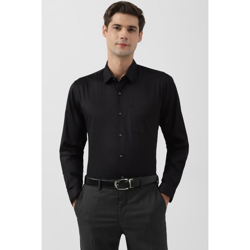 Peter England Men Black Regular Fit Full Sleeves Formal Shirt (39)