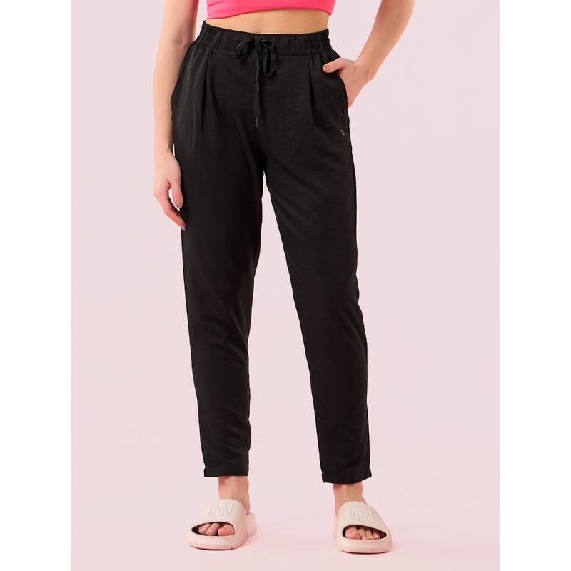 Enamor Elasticated Waistband with Drawstring Closure Regular Length Mid Rise Pants - E407 (S)