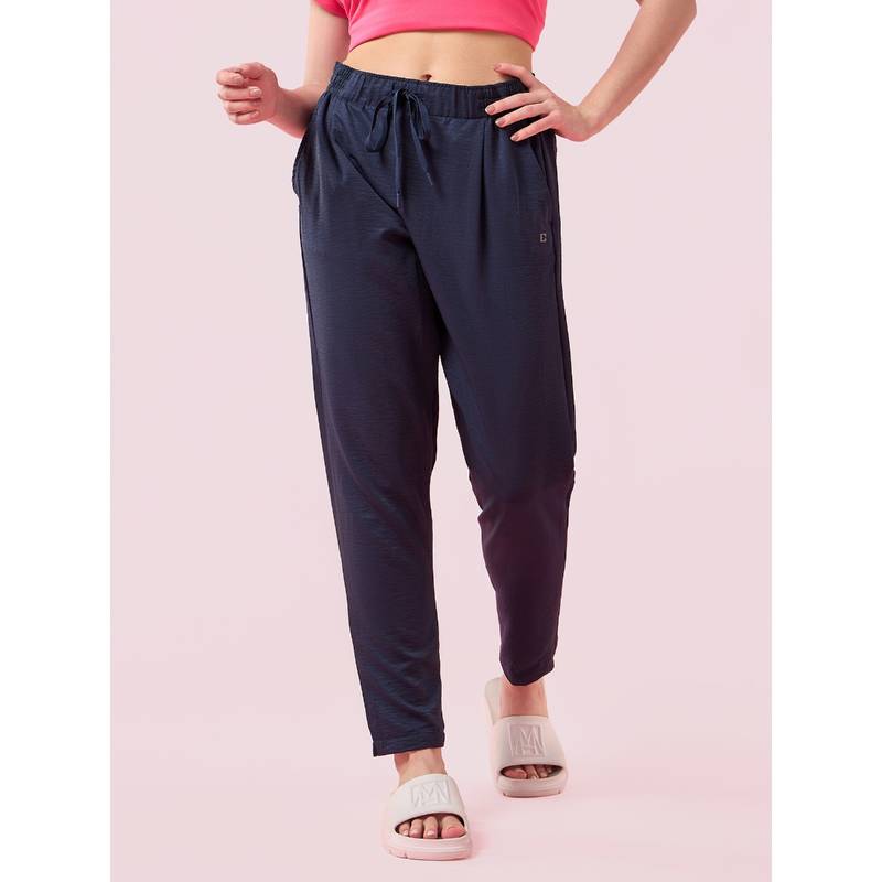 Enamor Elasticated Waistband with Drawstring Closure Regular Length Mid Rise Pants - E407 (S)