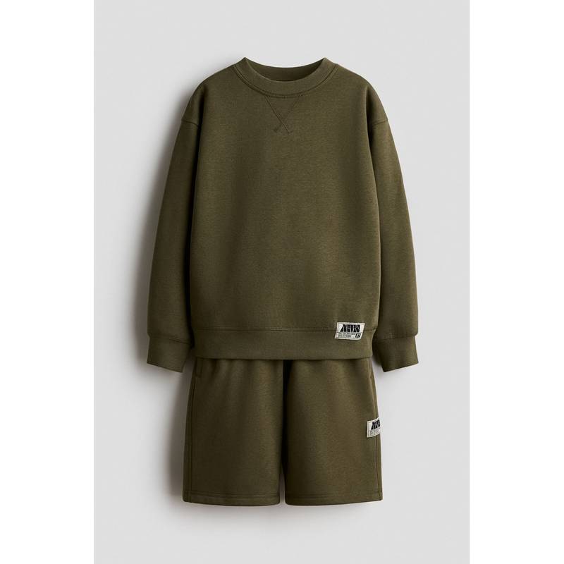 H&M Boys Green 2-Piece Sweatshirt And Shorts (9-10 Years)