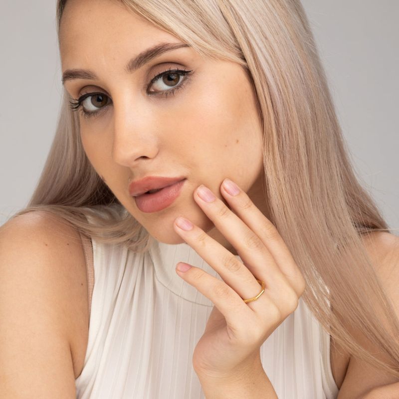 Palmonas 18k Gold Plated Thin Twig Ring for Women (6)