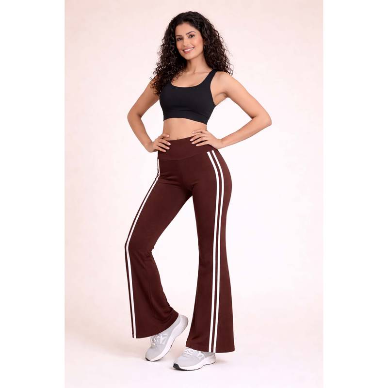 Rock Paper Scissors Bootcut Gym Brown Tights (L)