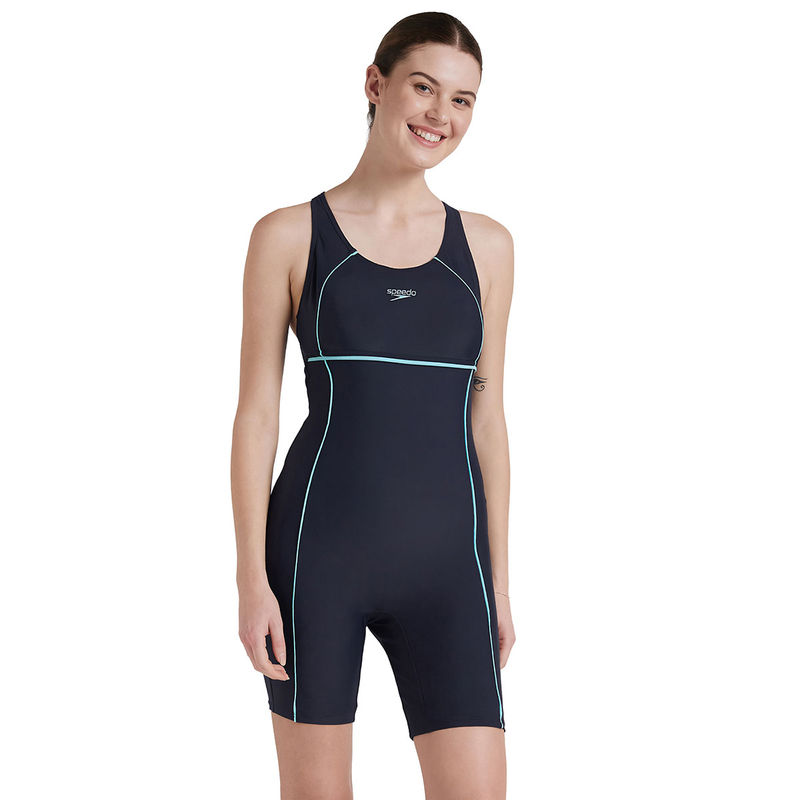 Speedo Women's Endurance10 Classic Racerback Legsuit Swimwear - True Navy & Marine Blue (38)