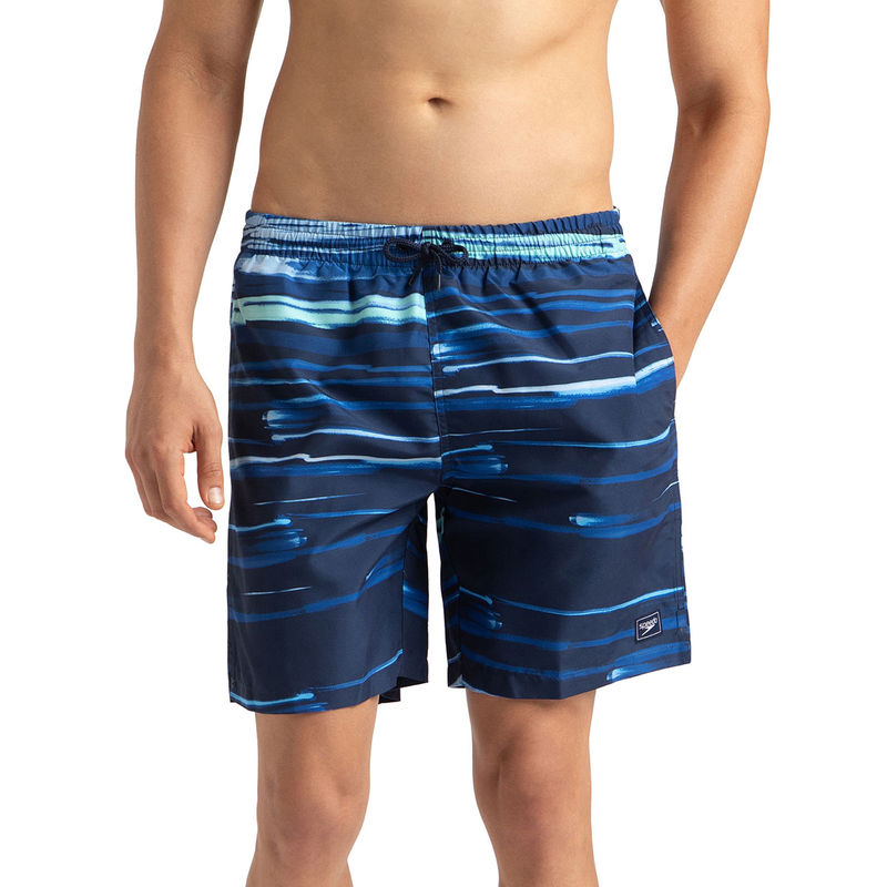 Speedo Men's Recycled Polyster Printed Leisure Watershorts - Pure Blue & Zaffre Blue (S)