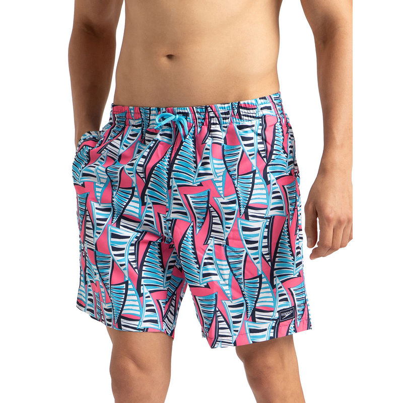 Speedo Men's Recycled Polyster Essential Printed Leisure Watershorts - Fandango Pink & Pure Blue (S)