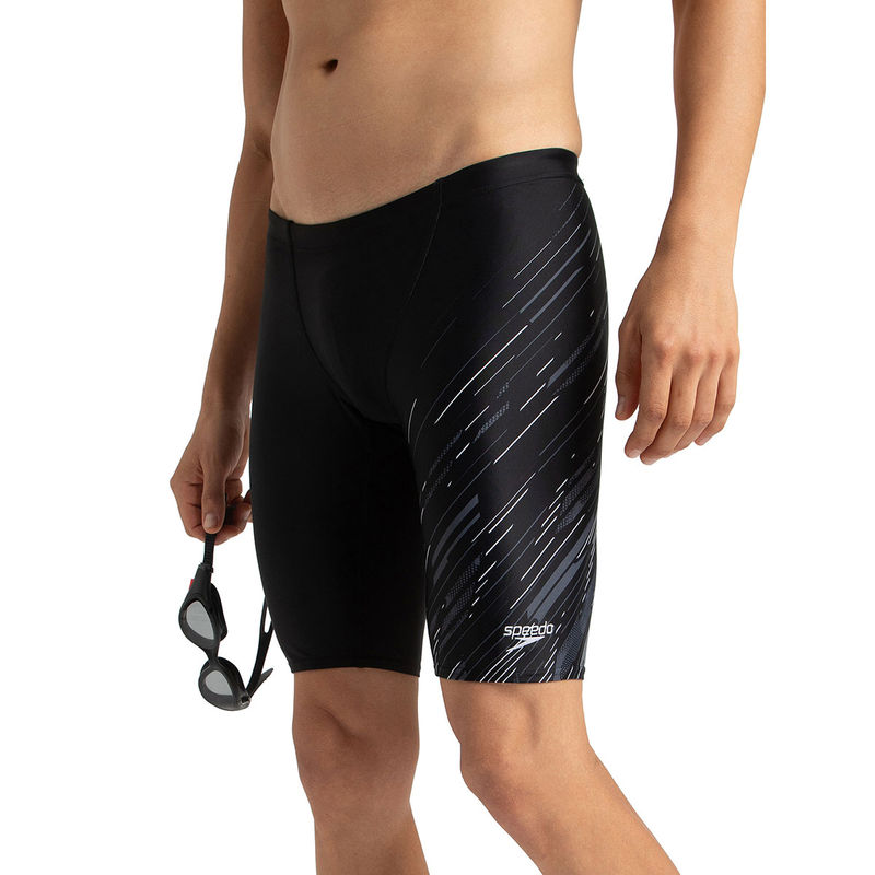 Speedo Men's Endurance10 Hyperboom V Cut Jammer - Black & Usa Charcoal (S)