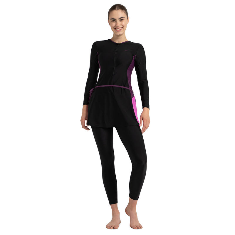 Speedo Womens Endurance10 Two Piece Closedback Full Body Suit - Black (38)