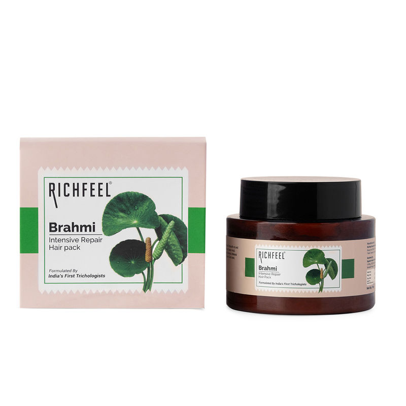 Richfeel Brahmi Hair Pack - Controls Hair Fall, Repairs Damage, Split Ends & Deeply Conditions