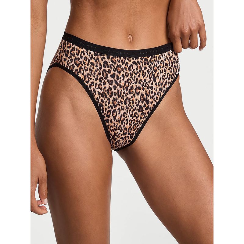 Victoria's Secret Stretch Cotton High-Leg Brief Panty Brown (M)