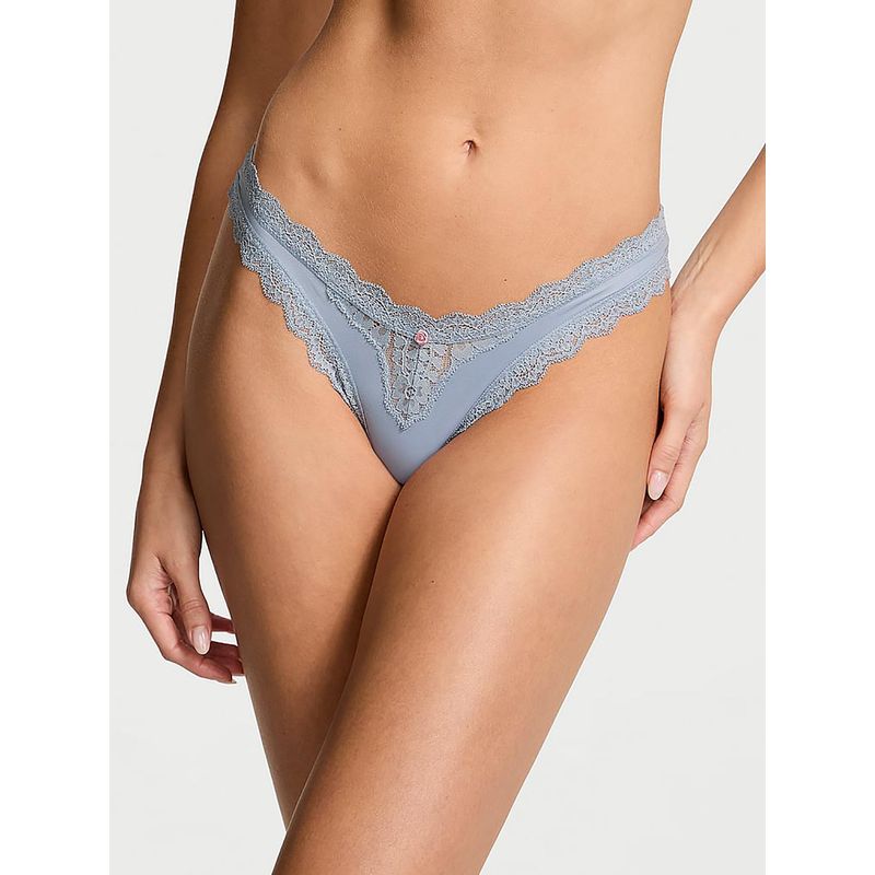 Victoria's Secret Dream Angels Lace-Trim Brazilian Panty Blue (L)