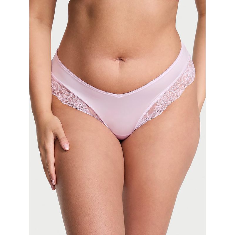 Victoria's Secret Very Sexy Rose Lace-Trim High-Leg Cheeky Panty Purple (XS)