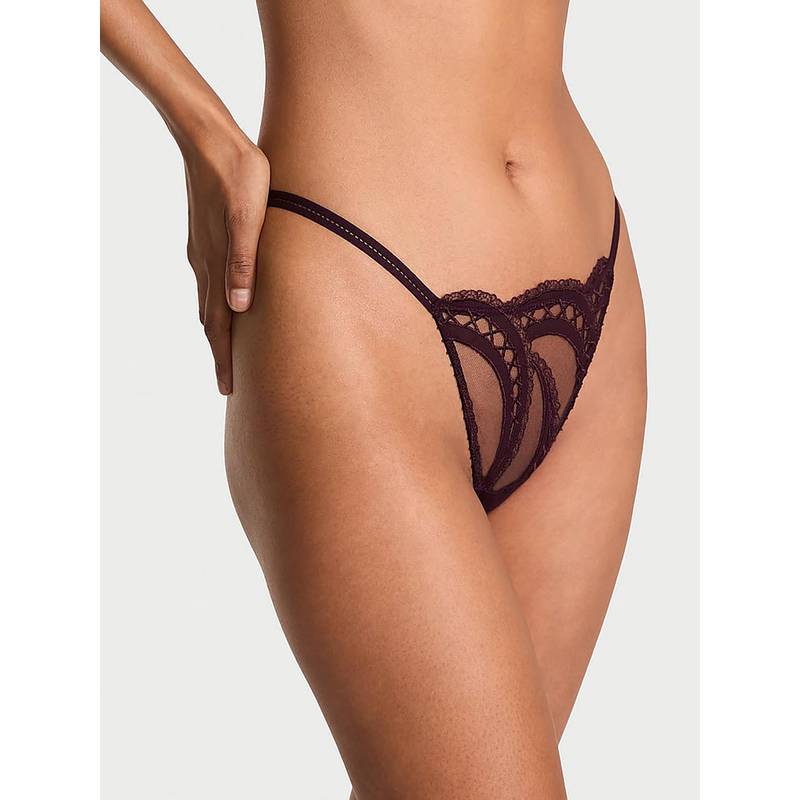 Victoria's Secret Very Sexy Laces Out Adjustable V-String Panty Brown (M)