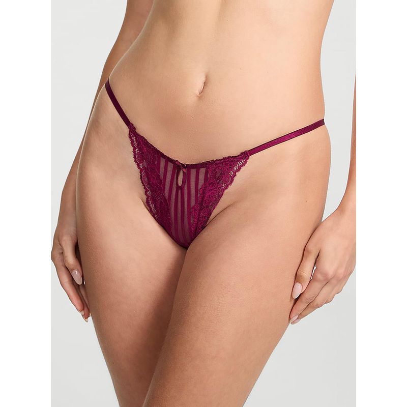 Victoria's Secret Lacie Sheer Heritage String Thong Panty Pink (XS)