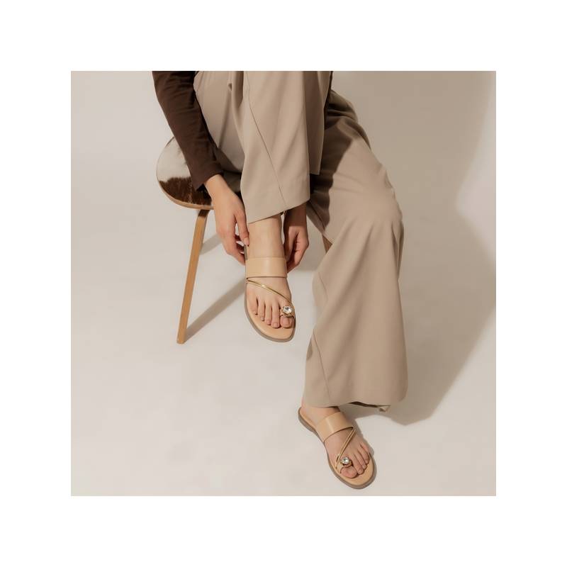 Buy ZELION Women Beige Synthetic Sandals Online