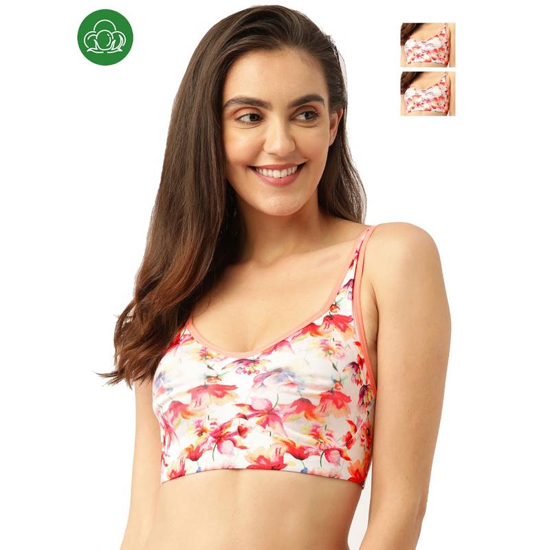 Inner Sense Organic Antimicrobial Full Coverage Support Bra - Pack Of 3 -Peach (32B)