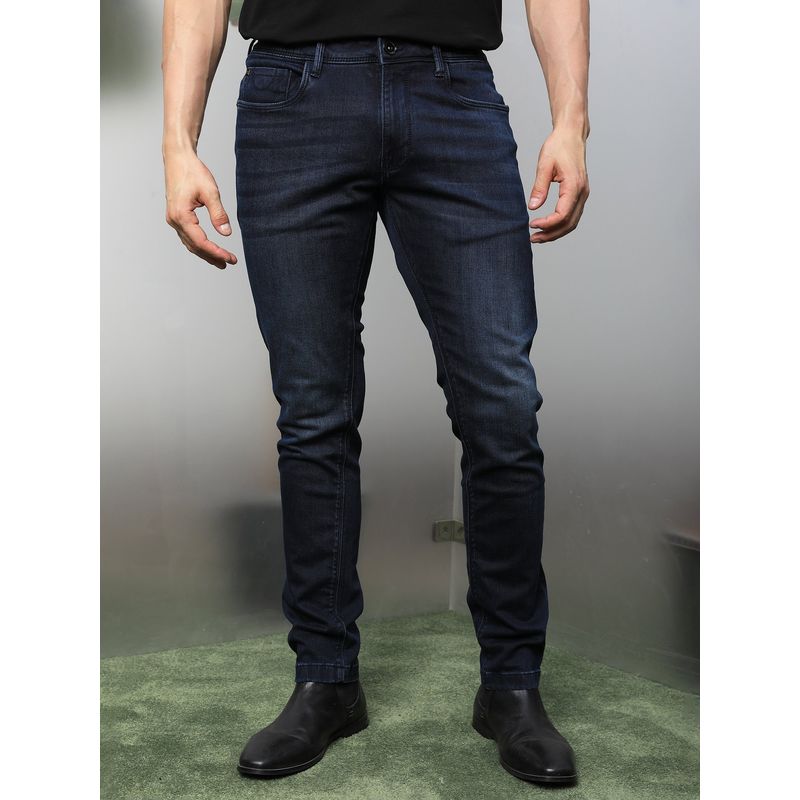 Rare Rabbit Chevillon Navy Smart Dark Wash Denim Jeans (32)
