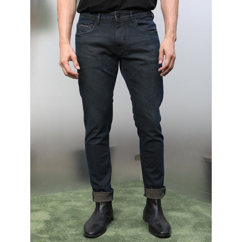 Rare Rabbit Genevo Dusky Blue Smart Dark Wash Denim Jeans (28)