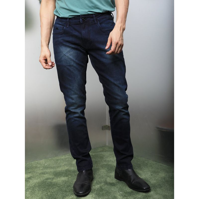 Rare Rabbit Morvan Blue Smart Dark Wash Denim Jeans (28)