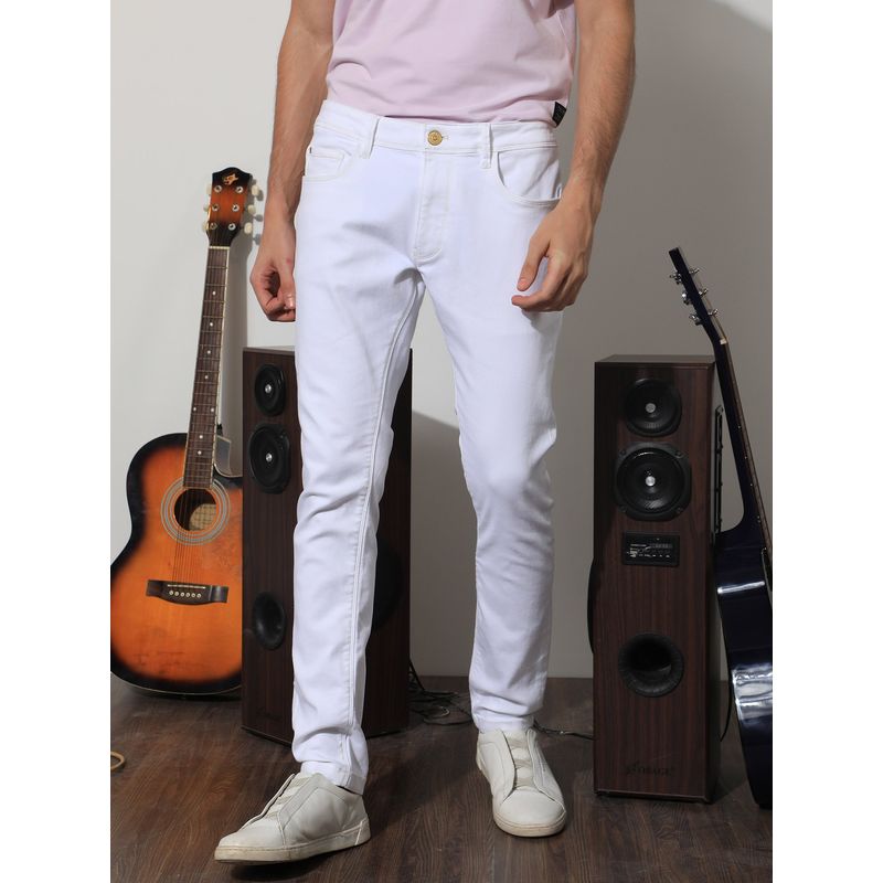 Rare Rabbit Meymac White Smart Washed Denim Jeans (34)