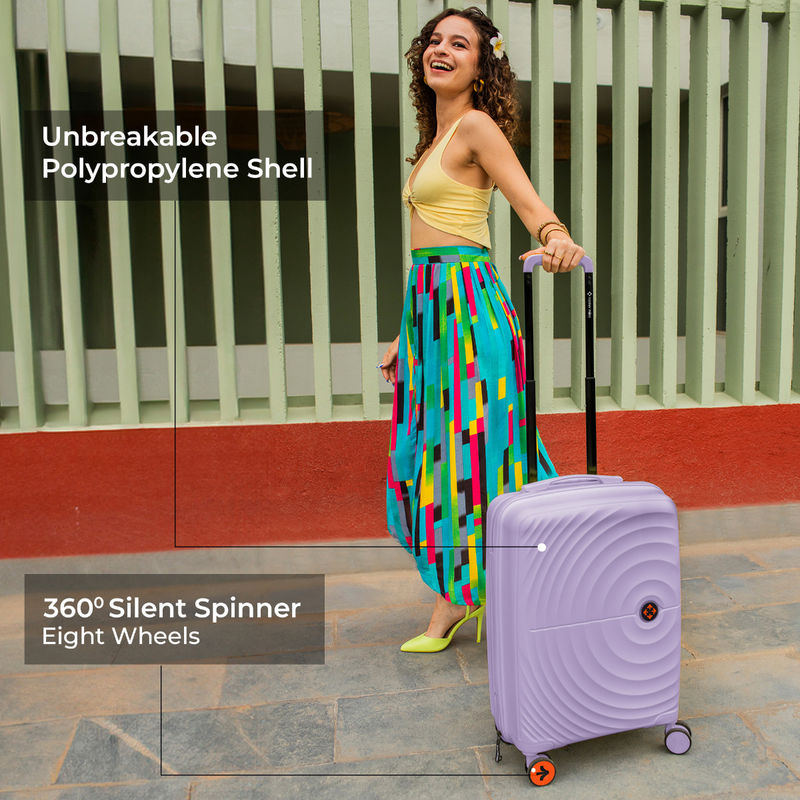 Nasher Miles Purple Seattle Hard Sided Polypropylene Cabin Luggage Bag (S)