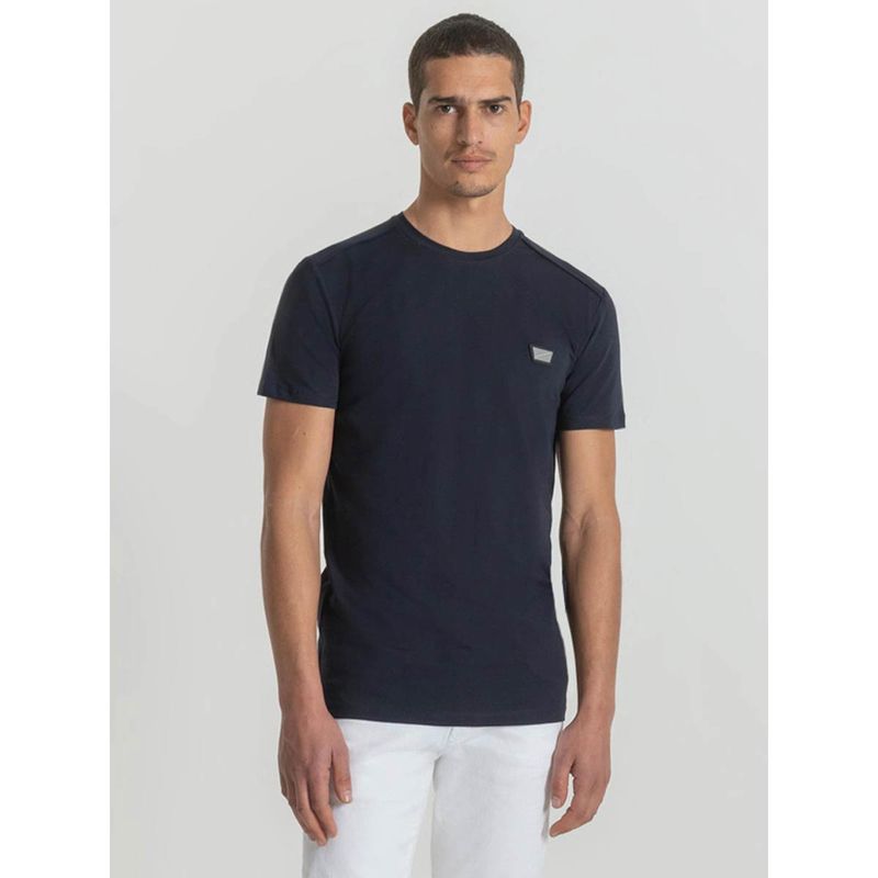 Antony Morato Super Slim Fit In Stretch Cotton Fabric Navy Blue T-Shirt (M)