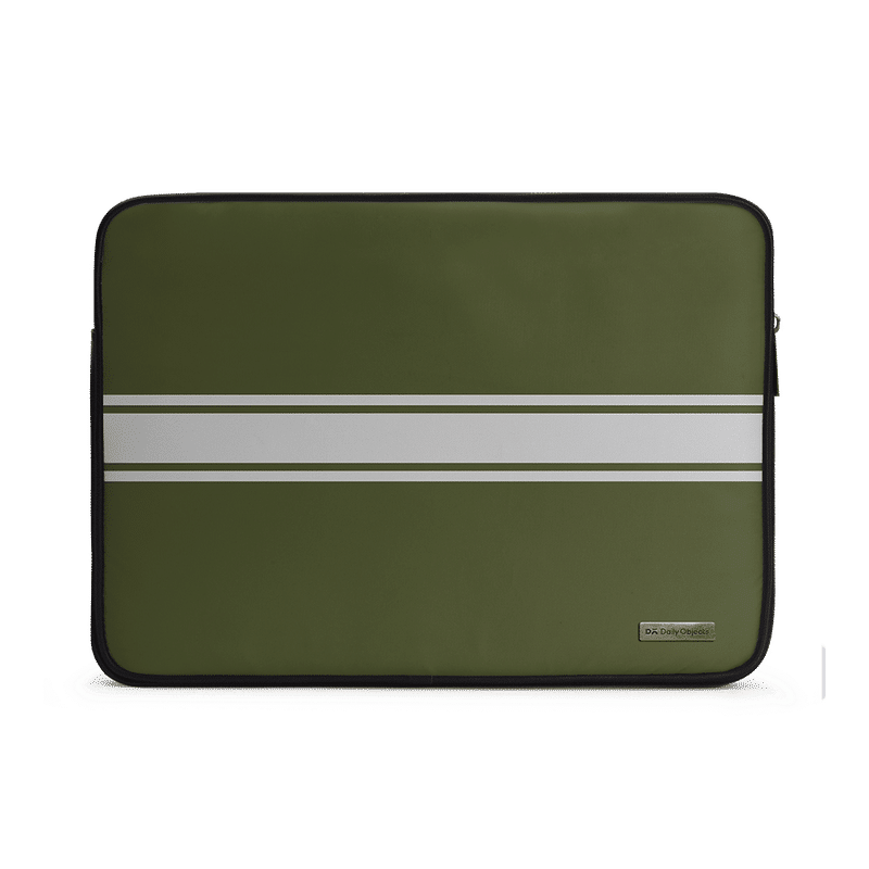 Dailyobjects Olive Stripe Zippered Sleeve For Laptop/macbook - 13 Inch
