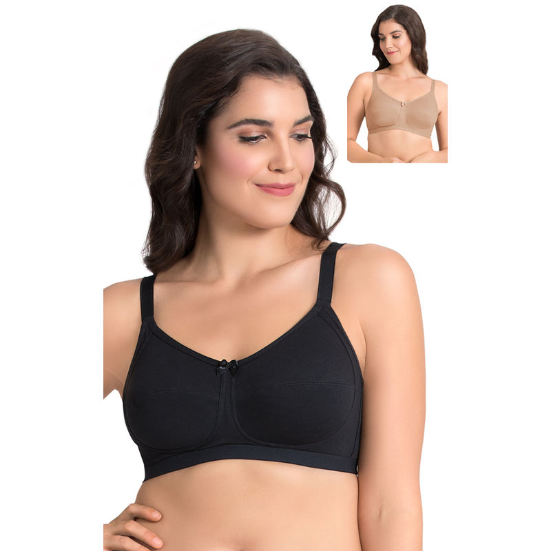 Ultimo Essential Cotton Non-Wired Bra Pack Of 2 - Multi-Color (34D)