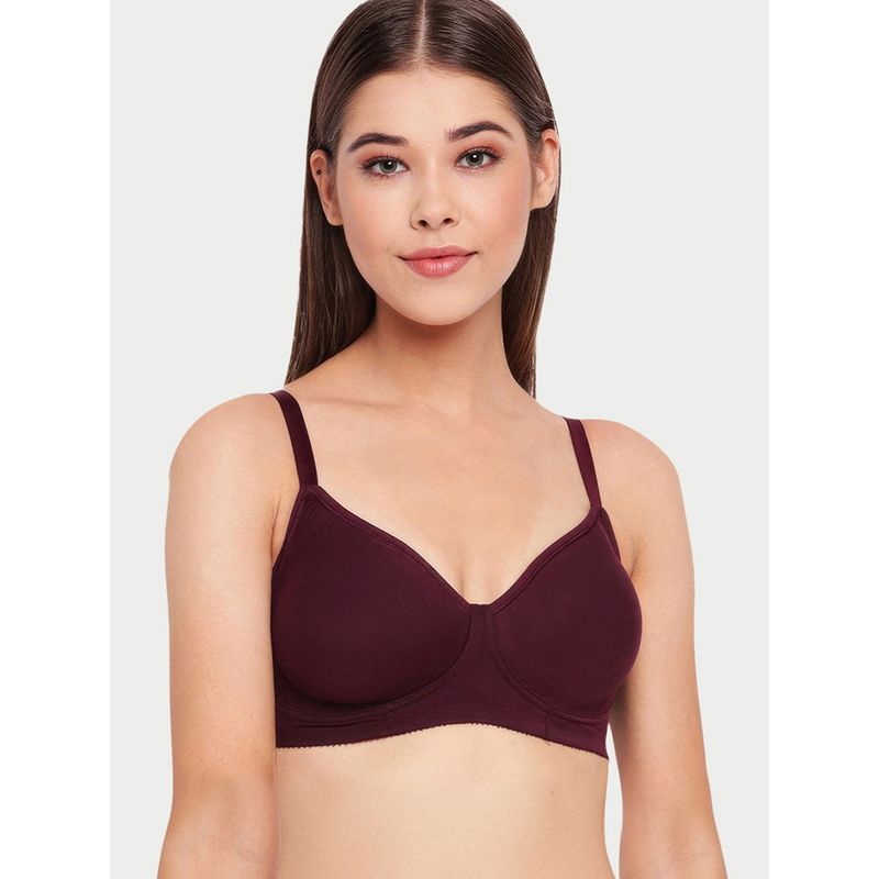 Enamor A042 Side Support Shaper Classic Bra -Supima Cotton Non-Padded Wirefree High Coverage-Purple