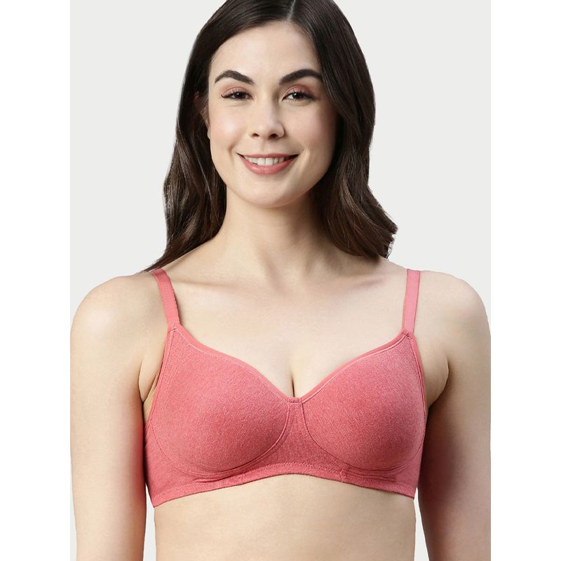 Enamor A042 Side Support Shaper Classic Bra-Cotton Non-Padded Wirefree High Coverage - Red - A042