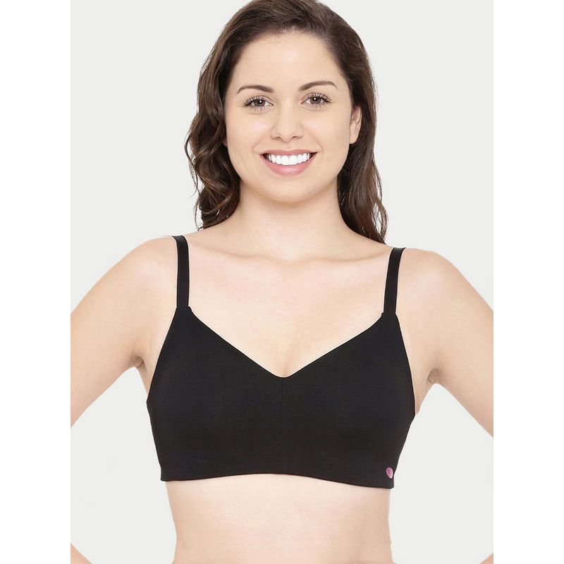 Enamor A027 Full Coverage Cotton Bra - Non-Padded & Wirefree - Black (36B) - A027