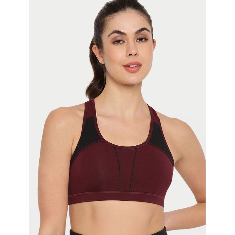 Enamor Side Panel Shaping Racer back Padded Wirefree High Coverage Cotton Sports Bra SB08 (XL)