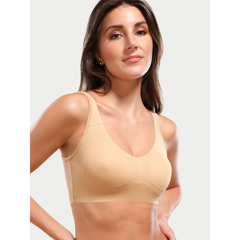 Enamor Easy SlipOn Back Keyhole Padded Wirefree Full Coverage Everyday Beginner's Bra A106 (XL)