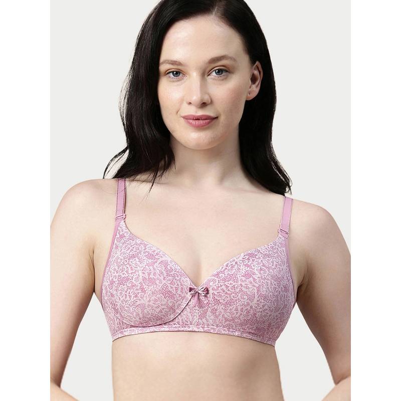 Enamor Perfect Plunge Detachable Straps Padded Wirefree Medium Coverage T-Shirt Bra F023 (36B)