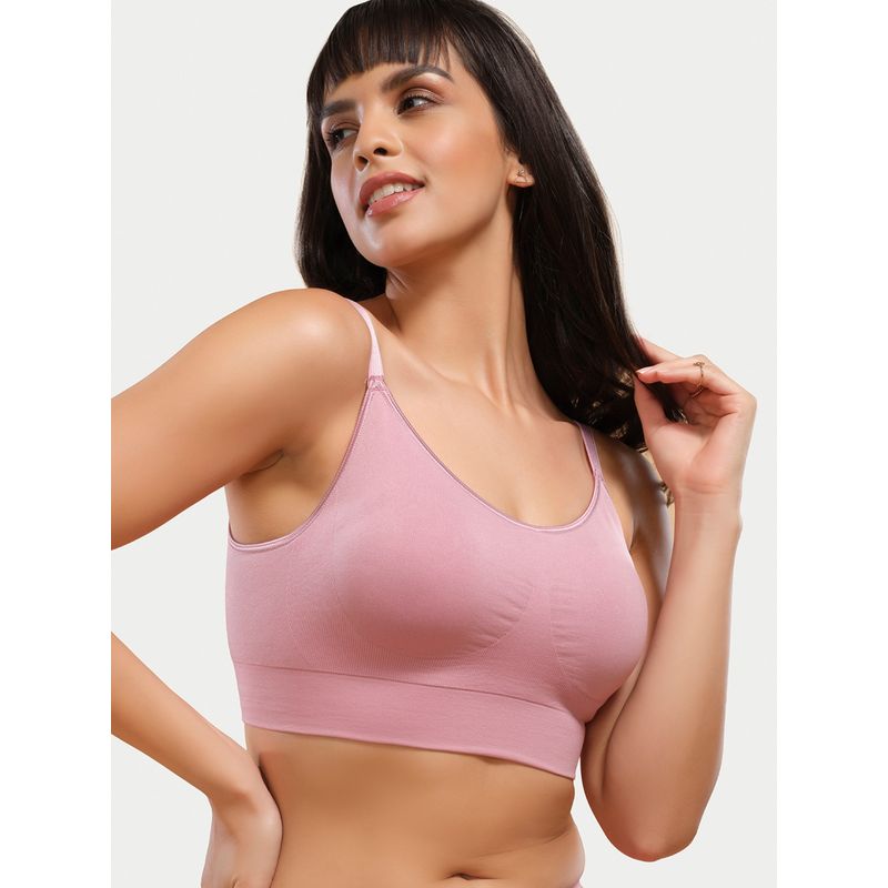 Enamor FlexiFree Ultra Smoothening Seamless Padded Wirefree Full Coverage T-Shirt Bra F037 (M)