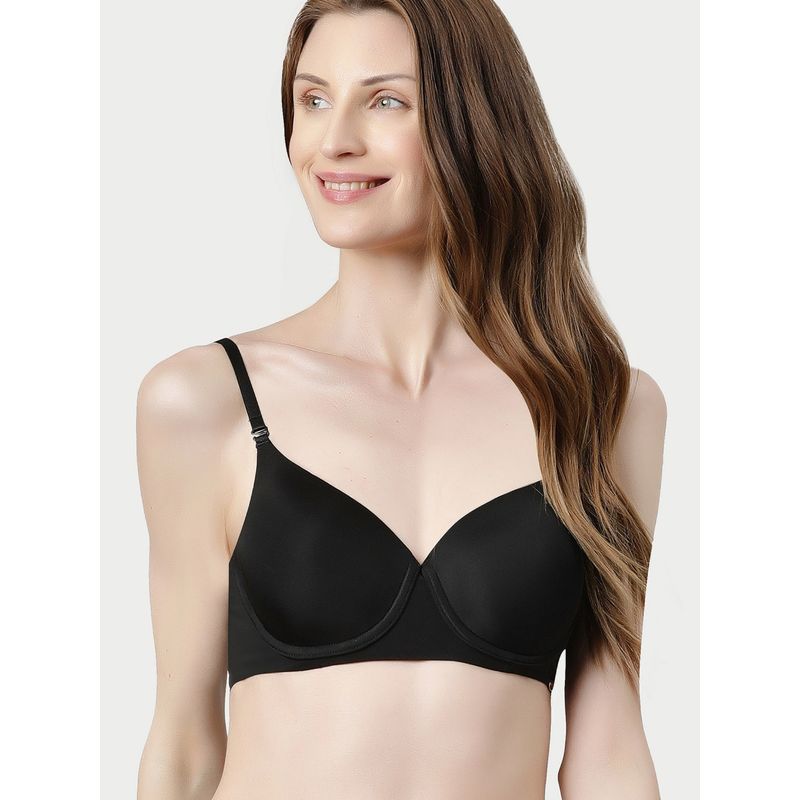 Enamor Ecolite Smoother Crush Proof Cups Padded Wired High Coverage T-Shirt Bra F057 (34C)